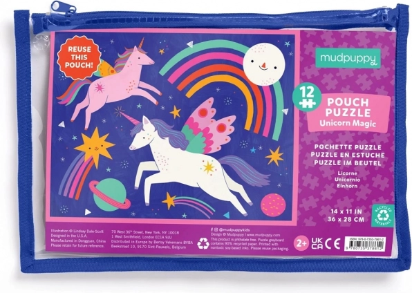 Mudpuppy Puzzle Einhorn Magie in der Tasche - 12 Teile