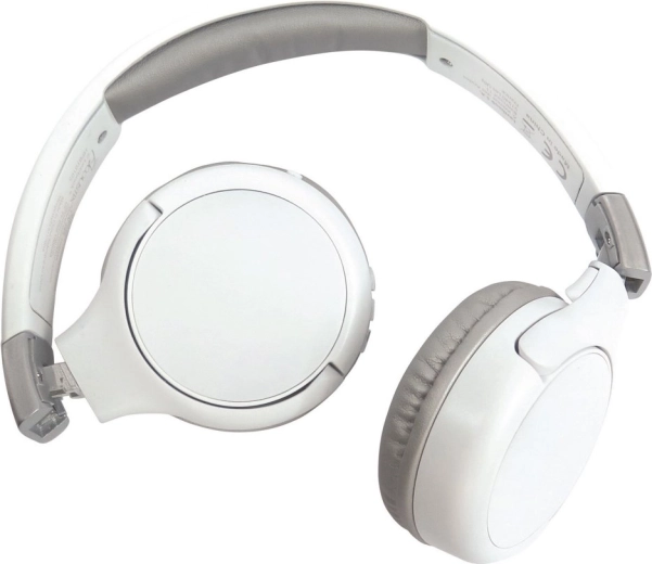 Faltbare kabellose und kabelgebundene Kinderkopfhörer – Weiß, Bluetooth 5.0, 85 dB
