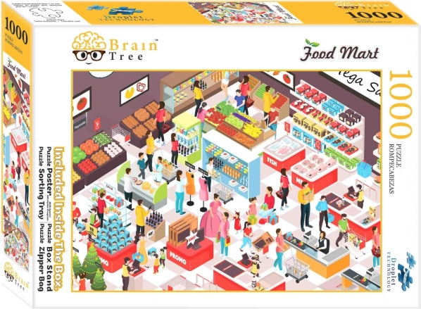 Puzzle BRAIN TREE Food Mart – Selbstbedienung, 1000 Teile