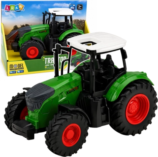 Landwirtschaftlicher Traktor 1:24 mit Gummireifen grün-weiß