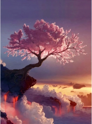 Diamant-Mosaik (Diamond Painting) Baum in den Wolken 30 × 40 cm – 1 Stück