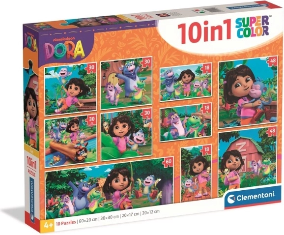Clementoni SuperColor Puzzle 10 in 1 Dora the Explorer