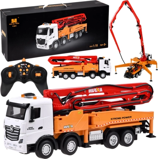 RC-Lkw mit Betonpumpe Huina 1381 1:18 mit Lichtern und Sound