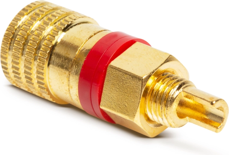 Vergoldete isolierte Bananenbuchse mit rotem Ring