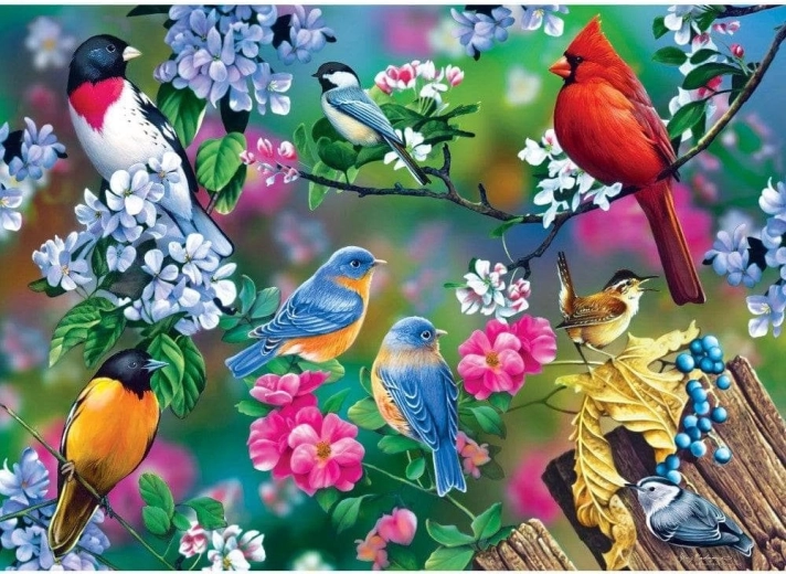 Masterpieces Puzzle Audubon Singvogel-Collage 1000 Teile