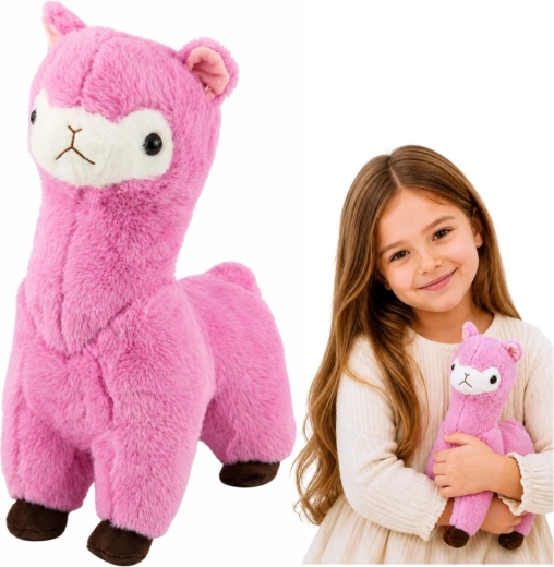Plüsch-Alpaka (Lama) rosa 28 cm – 1 Stück