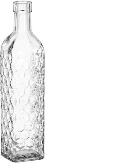 Geriffelte Flasche 500 ml mit Metall-Schraubverschluss 28 mm