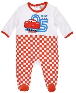 Oranger Kinder-Velours-Overall Disney Cars