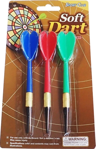 Farbige Darts mit Kunststoffspitze für elektronische Dartscheiben – Set 3 Stk.