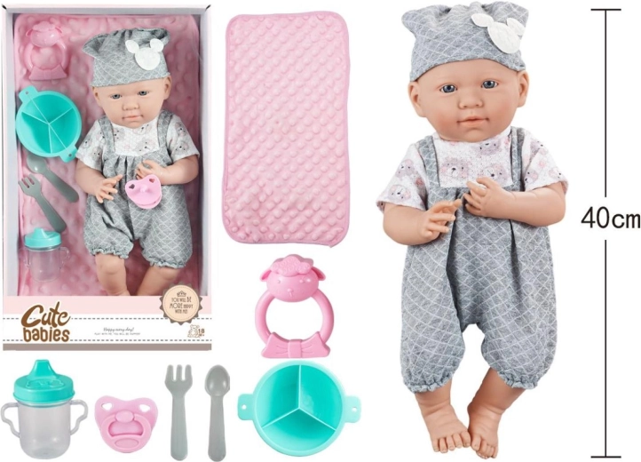 Babypuppe mit Zubehör 40 cm