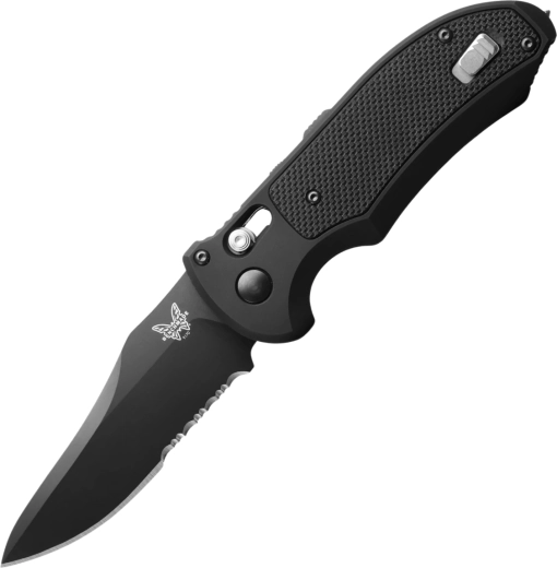 Benchmade Auto Triage Automatik-Taktikmesser 9 cm, komplett schwarz, Aluminium