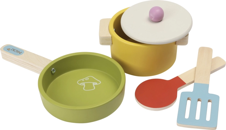 Holz-Kinderküchen-Set mit Kochzubehör Micki