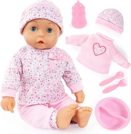 Weiche Babypuppe Bayer Design My First Lisa mit Zubehör, 36 cm, rosa