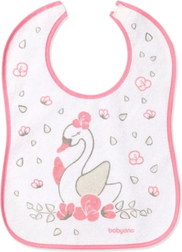 BabyOno rosa Frottee-Lätzchen mit wasserdichter Unterlage
