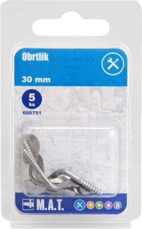 Drehhaken 30 mm glänzend – Set 5 Stk.
