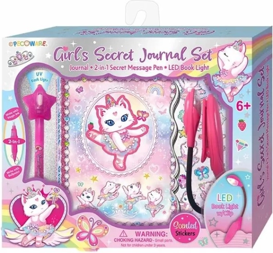 PECOWARE Tagebuch mit Lämpchen, Ballettkatze