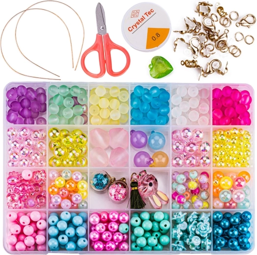 Perlen-Set zum Basteln von Armbändern und Schmuck