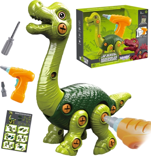 WOOPIE Dinosaurier Baukasten mit Bohrer 31 Teile