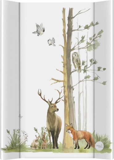 Ceba Baby weiche Wickelunterlage mit seitlichen Rändern Basic Woodland 50 × 70 cm