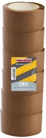 Verpackungsband 48 × 66 m braun, Set 6 Stk.