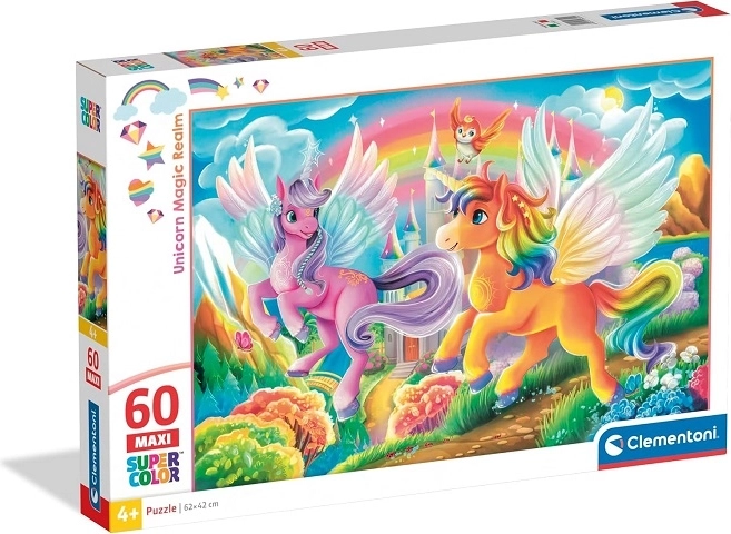 Clementoni MAXI Puzzle Einhörner 60 Teile – Unicorn Magic