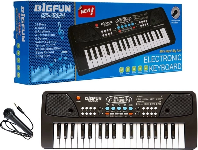 Elektronisches Kinder-Keyboard mit Mikrofon, 37 Tasten – 1 Stück