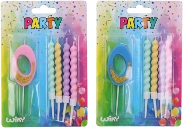 Partylampe Nummer 0 mit 4 Kerzen