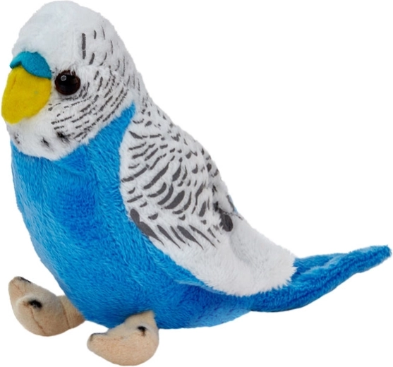Wellensittich weiß-blau Plüschtier 13 cm