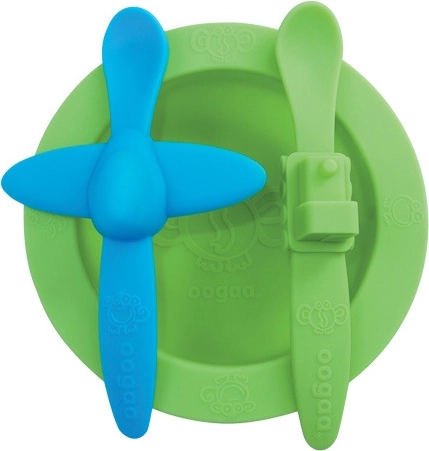 Oogaa Geschirrset grün mit blau