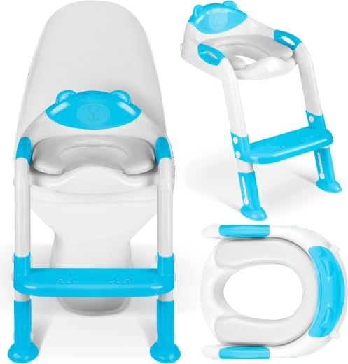 Kindertoilettensitz mit Rillen und Stufen Ricokids blau