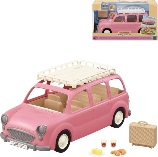 Sylvanian Families rosa Familienvan mit Picknickzubehör