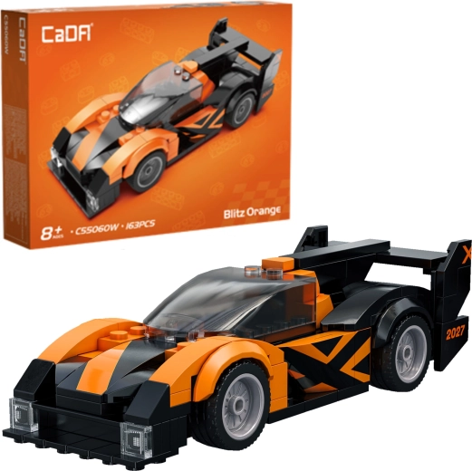 Bausteinset CaDA Rennwagen Blitz Orange 163 Teile