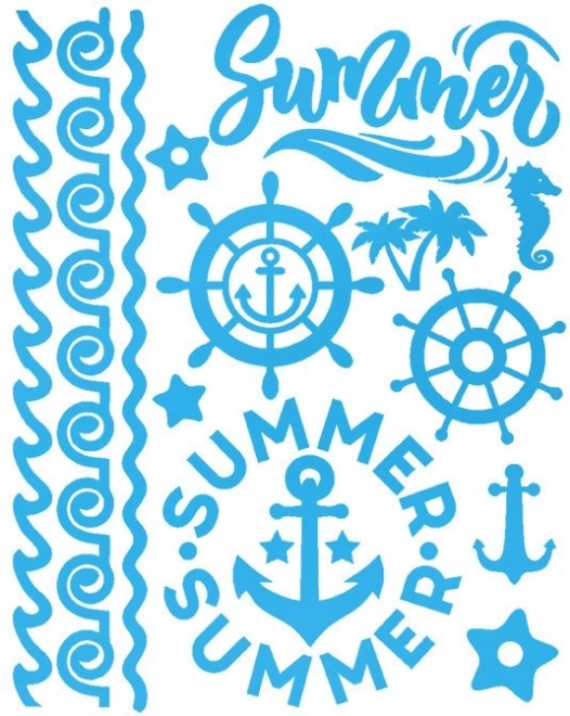 Aufbügelbare Aufnäher mit maritimem Motiv – großes Bogenformat 20 × 30 cm