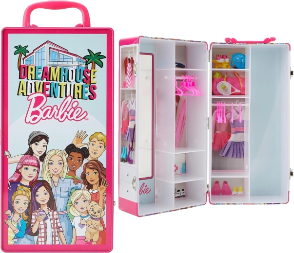 Klein Barbie Dreamhouse Adventures Metallkoffer mit Kleiderschrank