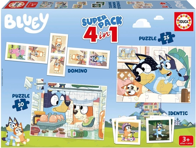 Educa Spielesammlung Bluey 4 in 1
