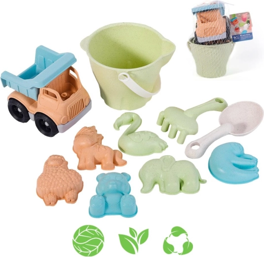 Woopie Green ökologische Sandset mit Laster, 11 Teile