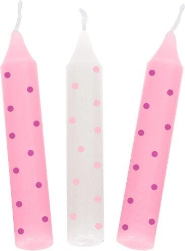 Set Geburtstagskerzen mit rosa Punkten