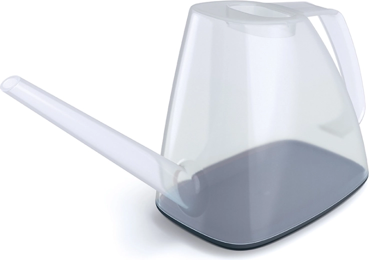 Gießkanne Rivo 1,7 l – transparent mit anthrazitfarbenem Deckel
