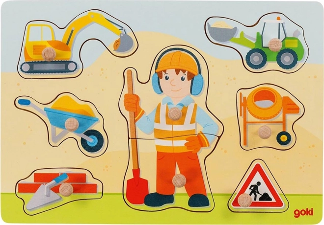 Holzpuzzle-Einleger Bauarbeiter GOKI
