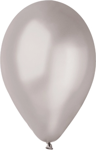 Metallische silberne Luftballons 25 cm