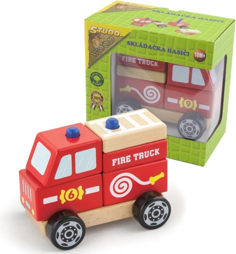 Feuerwehr zum Zusammenbauen aus Holz