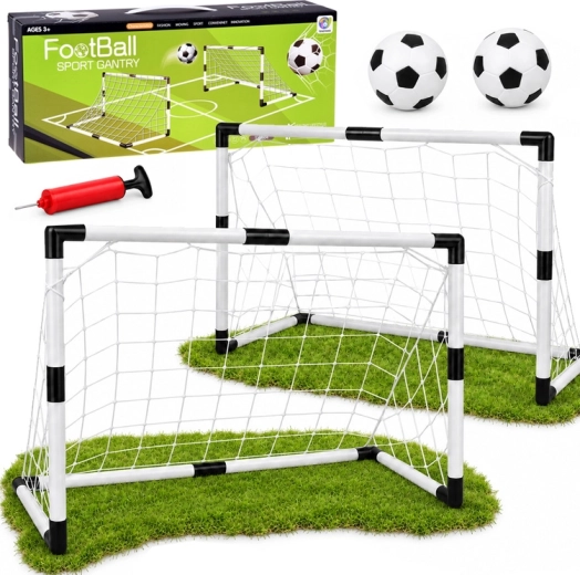 Kinder-Fußballset mit 2 Toren 95 × 70 cm, 2 Bällen und Pumpe