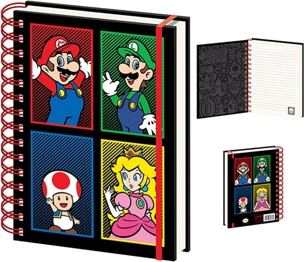 Ringblock A5 SUPER MARIO – liniert, 4 Farben