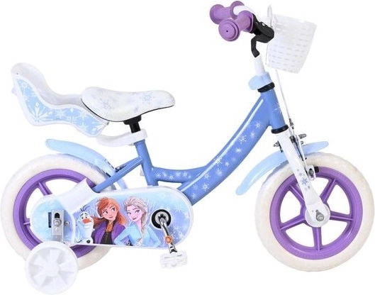 Disney Frozen Kinderfahrrad 12" mit Stützrädern und Korb