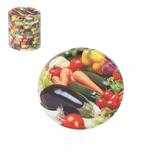 Set Einmachdeckel 82 mm mit Gemüsemotiv, 10 Stück