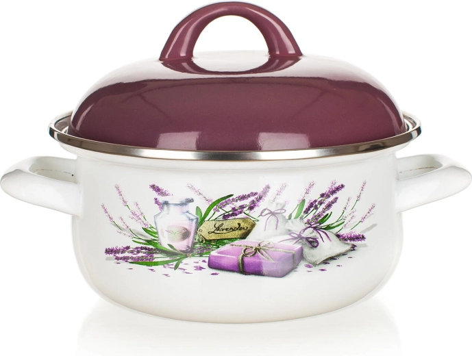 Emaille-Kochtopf Lavender 22 cm mit Deckel, 2,9 l