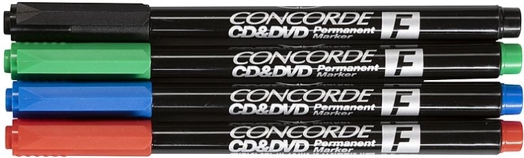 Permanentmarker CONCORDE für CD und DVD – Set mit 4 Stück