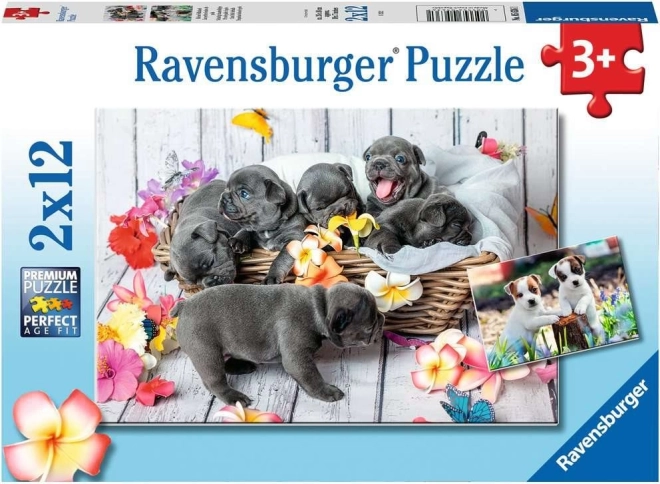 Ravensburger Puzzle Niedliche Welpen 2×12 Teile