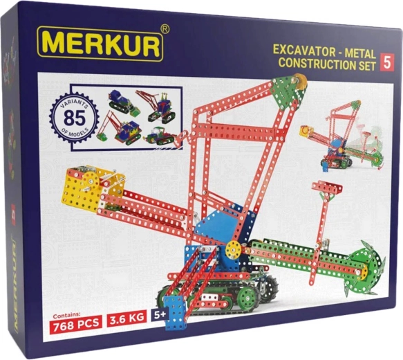 Baukasten MERKUR 5 – großes Metall‑Konstruktionsset für 84 Modelle