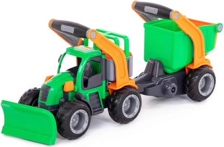 GripTruck-Traktor mit Schneepflug und Anhänger